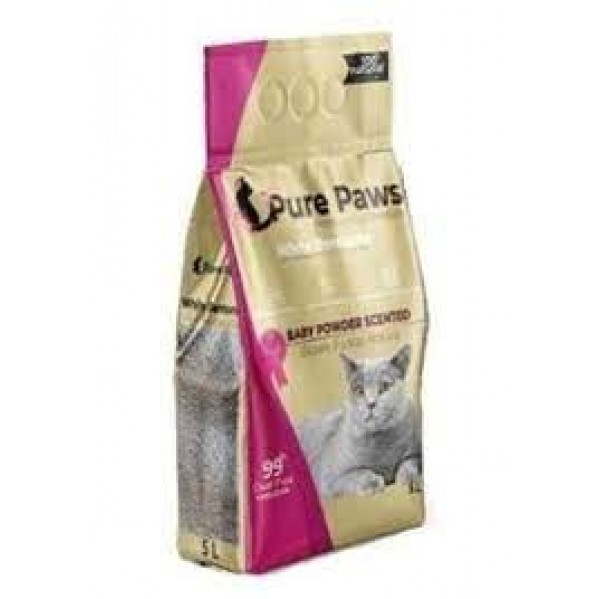 WHİTE PURE PAWS BEBEK PUDRA KOKULU KEDİ KUMU 5LT